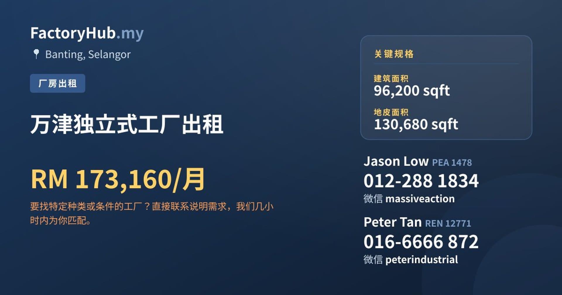 万津独立式工厂出租 · 房源图片 1/2