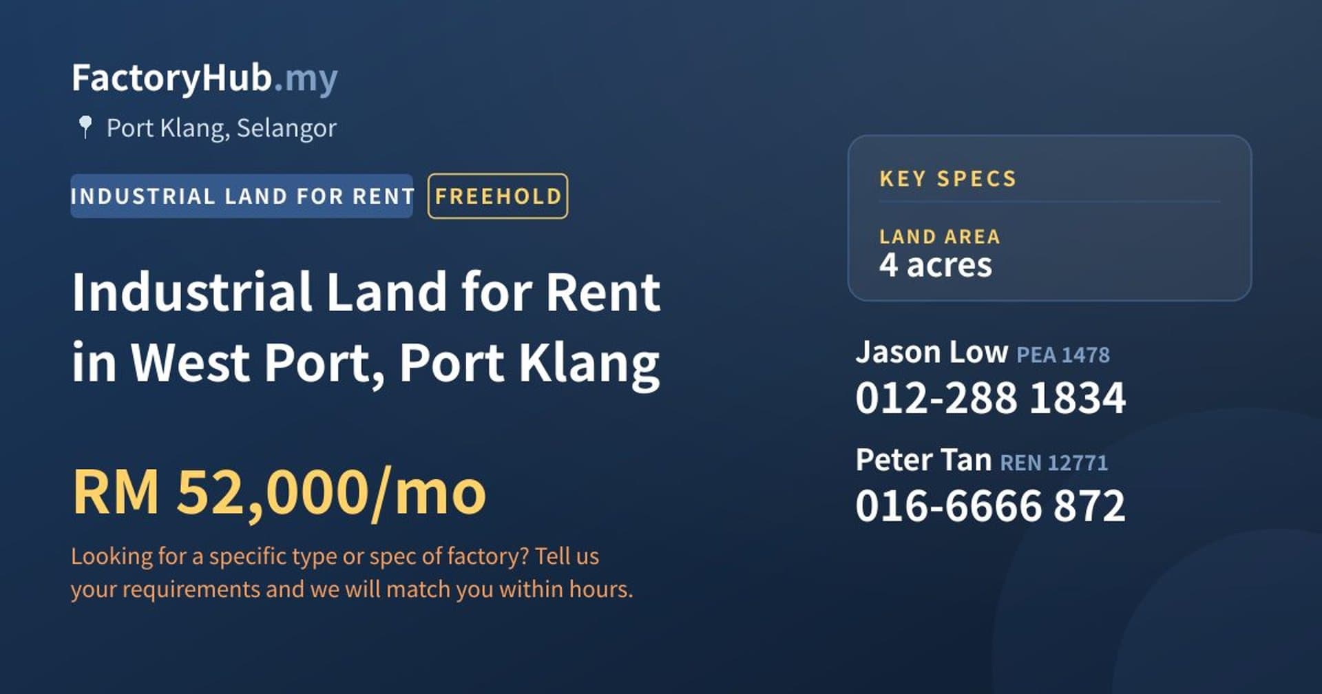 Industrial Land for Rent in West Port, Port Klang - Property image 1 of 2