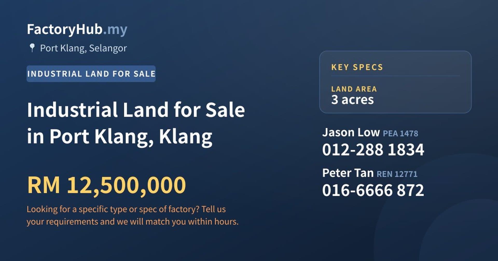 Industrial Land for Sale in Port Klang, Klang - Property image 1 of 2