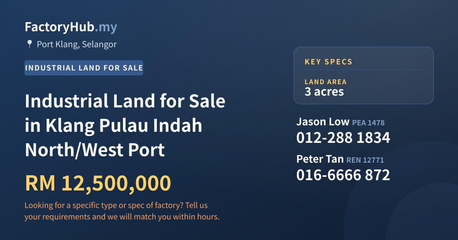 Industrial Land for Sale in Klang Pulau Indah North/West Port - Property image 1 of 2