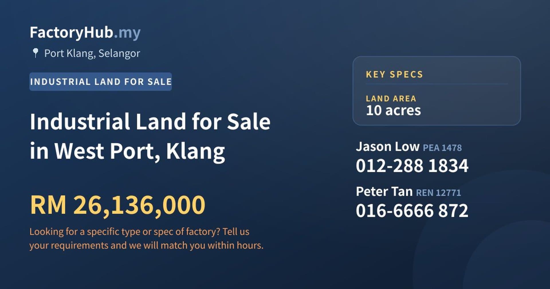 Industrial Land for Sale in West Port, Klang - Property image 1 of 2