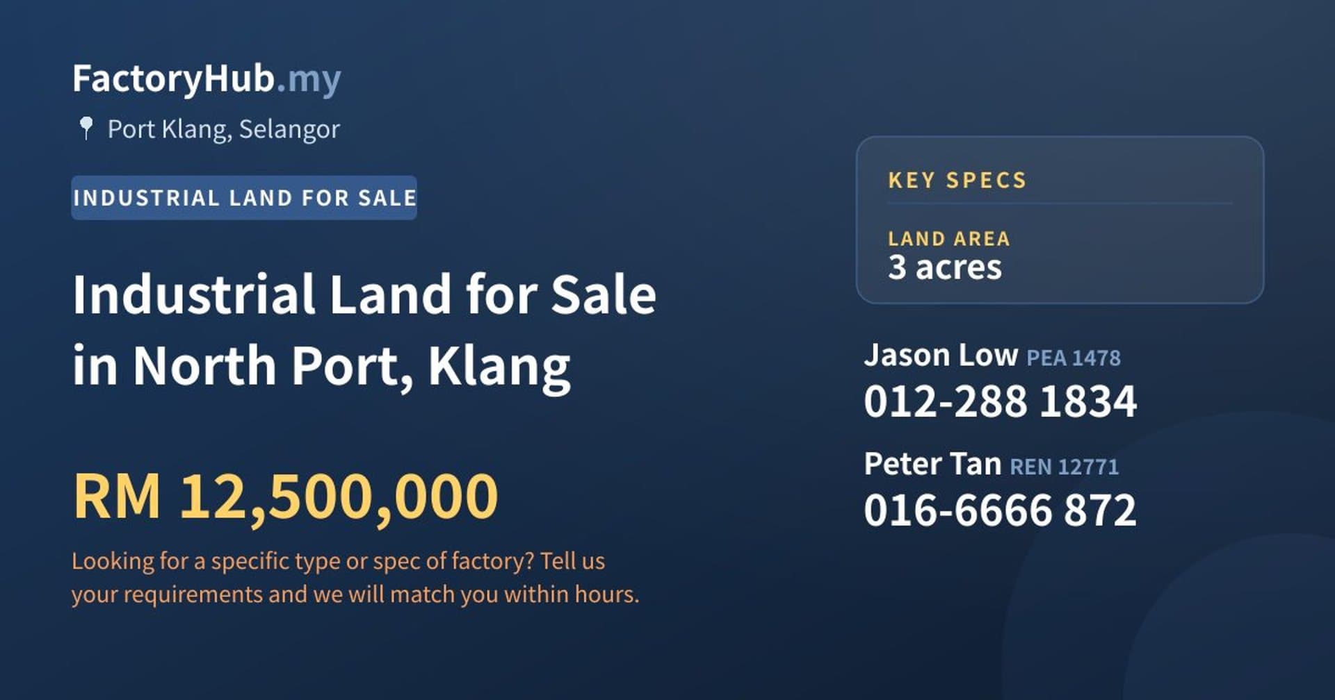 Industrial Land for Sale in North Port, Klang - Property image 1 of 2