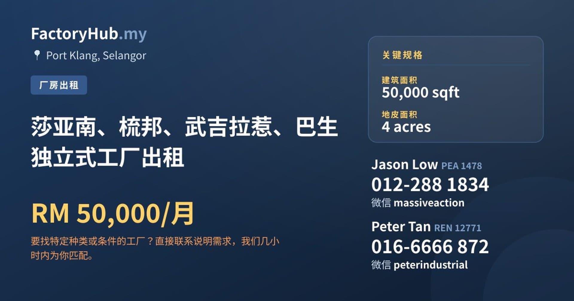 莎亚南、梳邦、武吉拉惹、巴生独立式工厂出租 · 房源图片 1/2