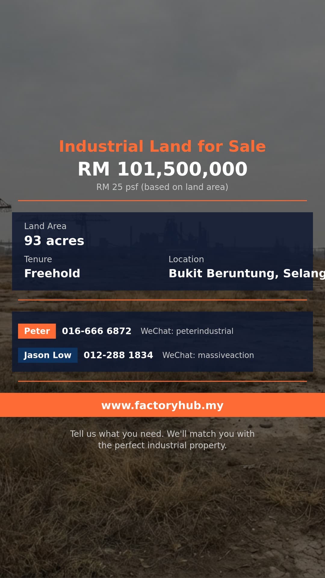 Land For Sale - Freehold Heavy Industrial Land for Sale in Bukit Beruntung – RM101.5M - Bukit Beruntung, Selangor Land For Sale - Freehold Heavy Industrial Land for Sale in Bukit Beruntung – RM101.5M - Bukit Beruntung, Selangor