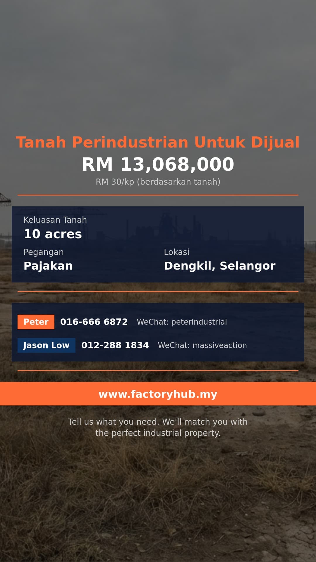 Tanah Untuk Dijual - Tanah Industri NCT Smart Industrial Park untuk Dijual di Sepang - Dengkil, Selangor Tanah Untuk Dijual - Tanah Industri NCT Smart Industrial Park untuk Dijual di Sepang - Dengkil, Selangor
