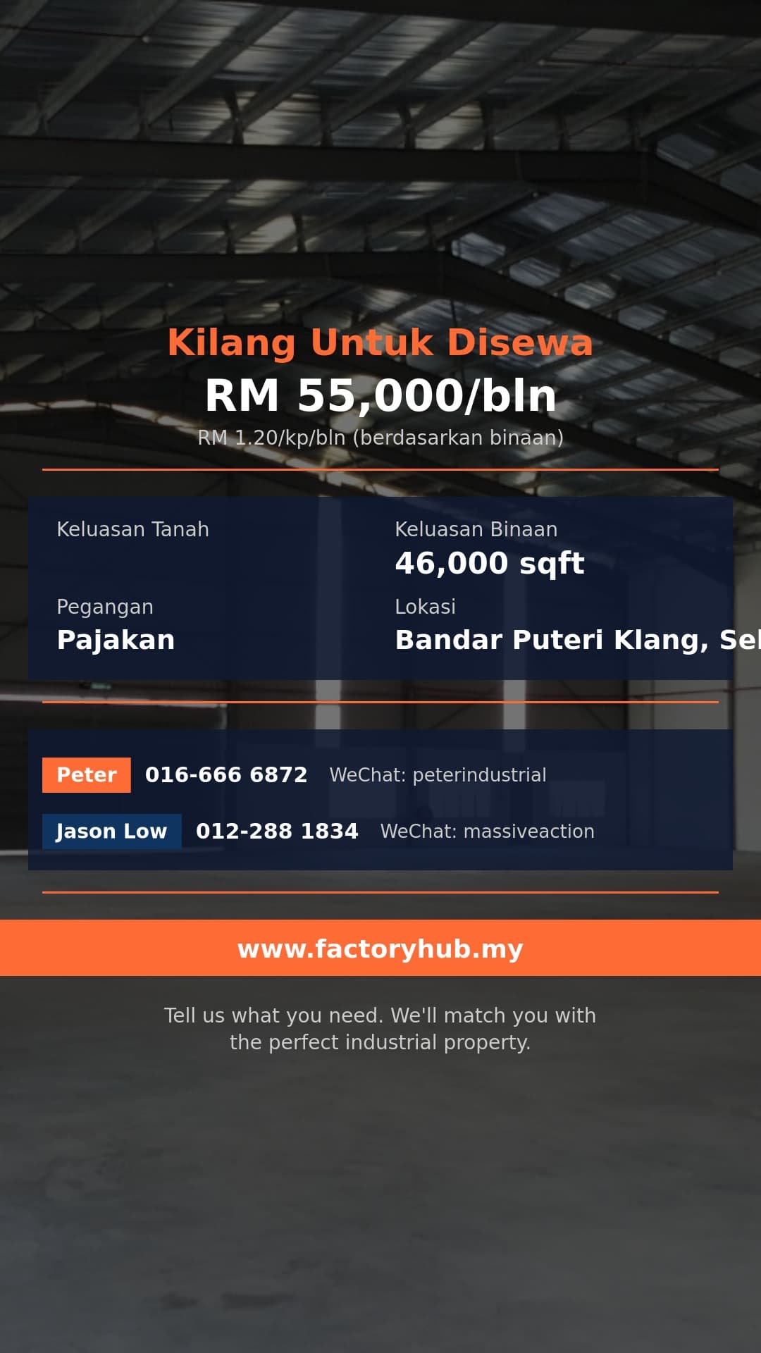 Kilang Untuk Disewa - Kilang Sesebuah untuk Disewa di Taman Meru, Klang - Bandar Puteri Klang, Selangor Kilang Untuk Disewa - Kilang Sesebuah untuk Disewa di Taman Meru, Klang - Bandar Puteri Klang, Selangor
