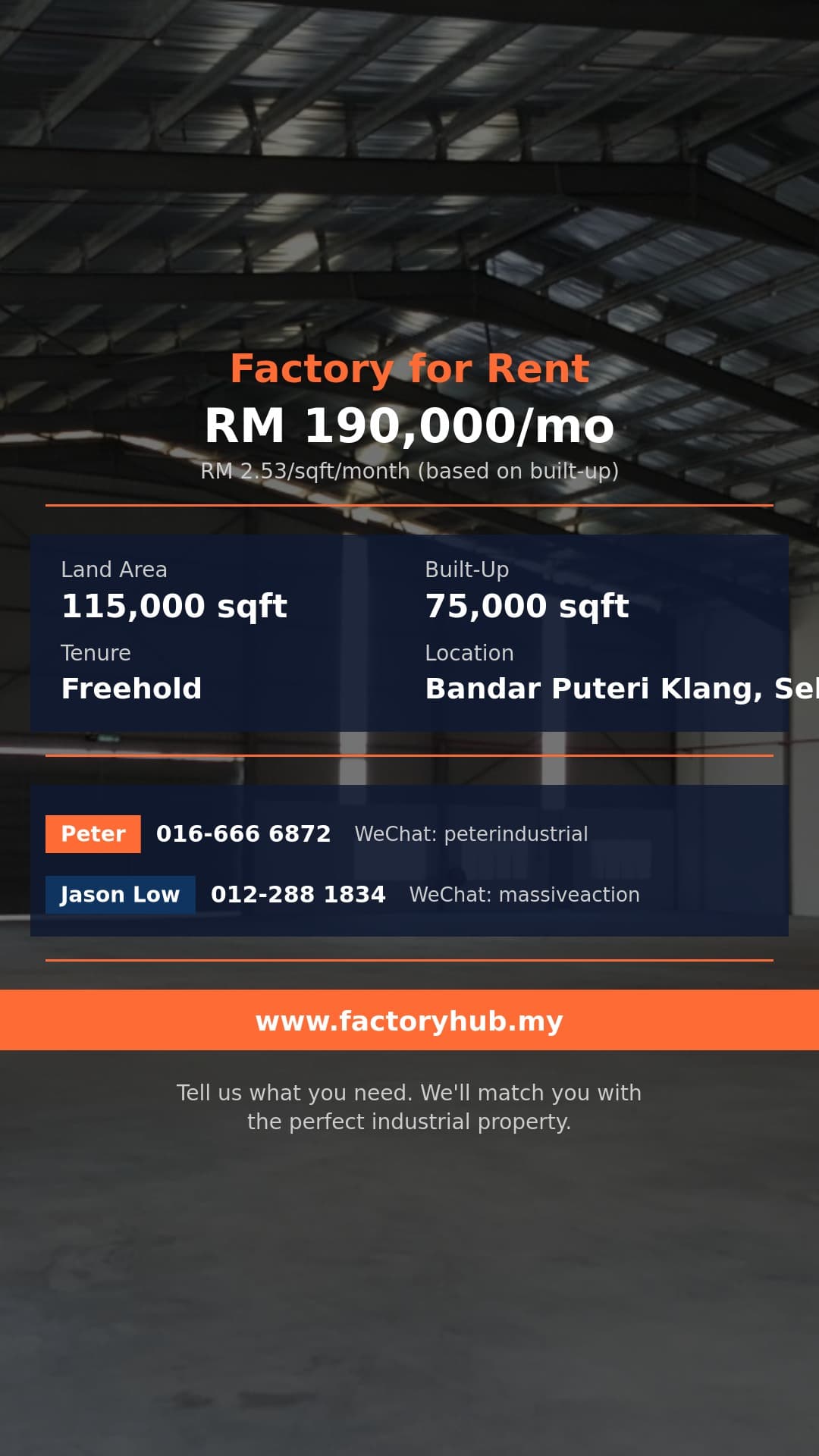 Factory For Rent - Detached Factory for Rent in Jalan Korporat 1B/KU9, Klang - Bandar Puteri Klang, Selangor Factory For Rent - Detached Factory for Rent in Jalan Korporat 1B/KU9, Klang - Bandar Puteri Klang, Selangor