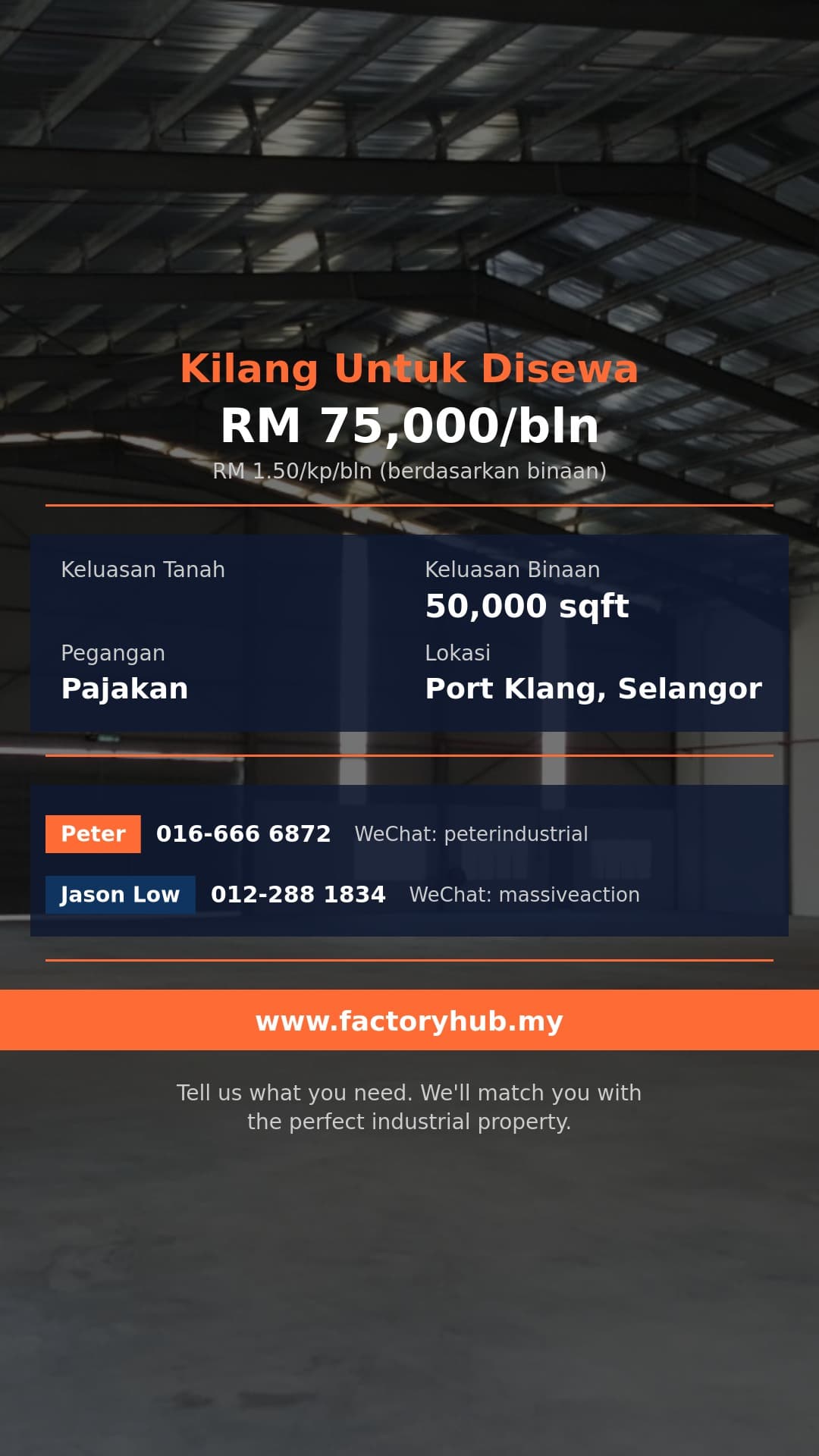 Kilang Untuk Disewa - RM75K/bln Kilang Sesebuah untuk Disewa di Bandar Sultan Suleiman – 50000kp - Port Klang, Selangor Kilang Untuk Disewa - RM75K/bln Kilang Sesebuah untuk Disewa di Bandar Sultan Suleiman – 50000kp - Port Klang, Selangor