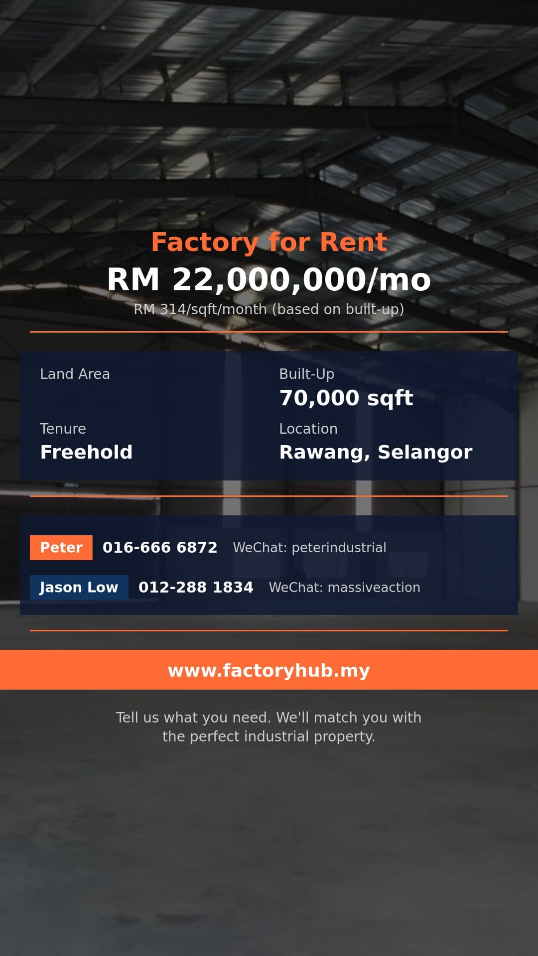 Factory For Rent - Detached Factory for Rent in Industri Rawang Integrated, Rawang - Rawang, Selangor Factory For Rent - Detached Factory for Rent in Industri Rawang Integrated, Rawang - Rawang, Selangor