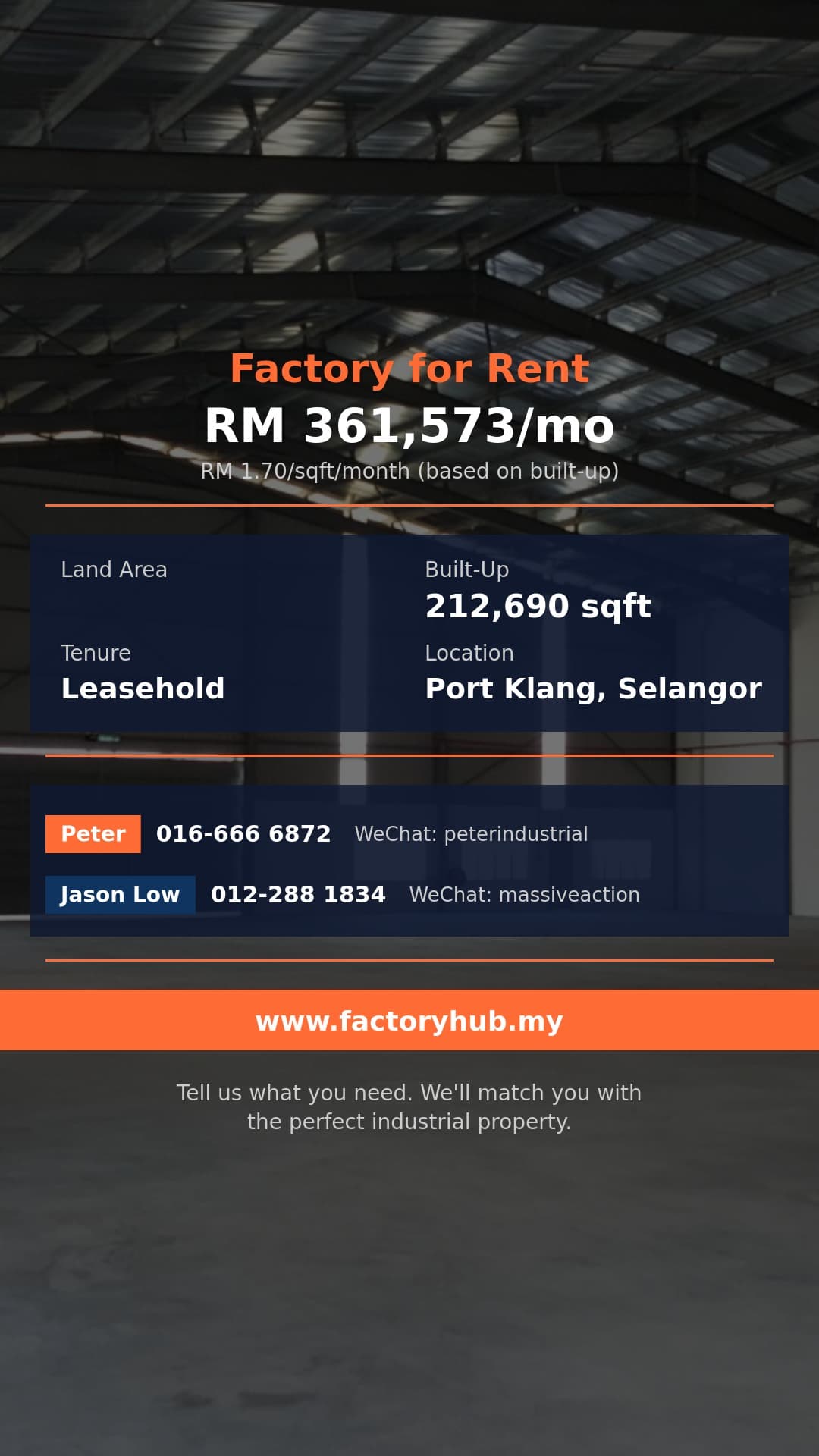 Factory For Rent - RM361K/mo Detached Factory for Rent in North Port – 212690sf - Port Klang, Selangor Factory For Rent - RM361K/mo Detached Factory for Rent in North Port – 212690sf - Port Klang, Selangor
