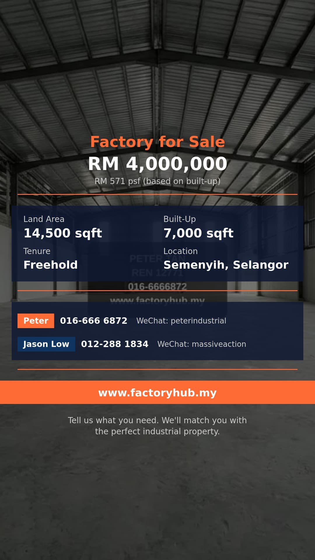 Factory For Sale - RM4M Freehold Semi-D Factory for Sale in Sungai Lalang, Semenyih - Semenyih, Selangor Factory For Sale - RM4M Freehold Semi-D Factory for Sale in Sungai Lalang, Semenyih - Semenyih, Selangor