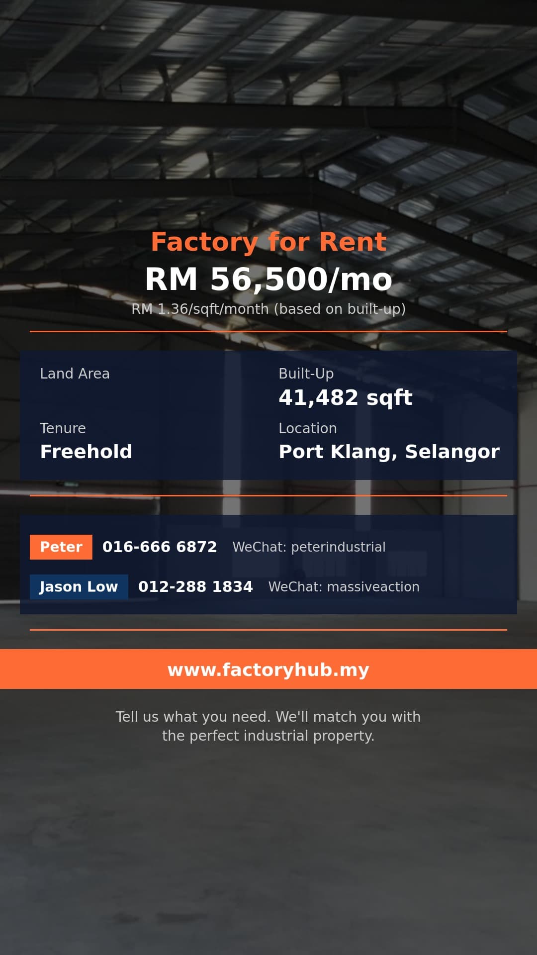 Factory For Rent - Telok Gong Detached Factory for Rent – RM56.5K/mo 41482sf - Port Klang, Selangor Factory For Rent - Telok Gong Detached Factory for Rent – RM56.5K/mo 41482sf - Port Klang, Selangor