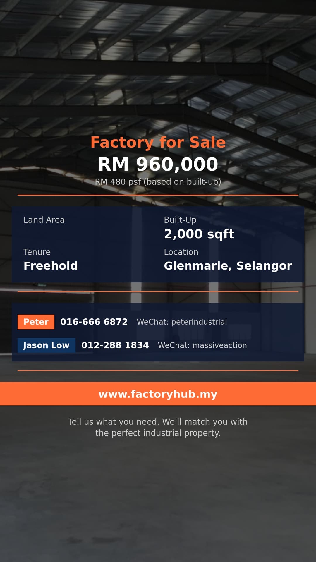 Factory For Sale - Glenmarie Freehold Terrace Factory for Sale – RM960K 2000sf - Glenmarie, Selangor Factory For Sale - Glenmarie Freehold Terrace Factory for Sale – RM960K 2000sf - Glenmarie, Selangor
