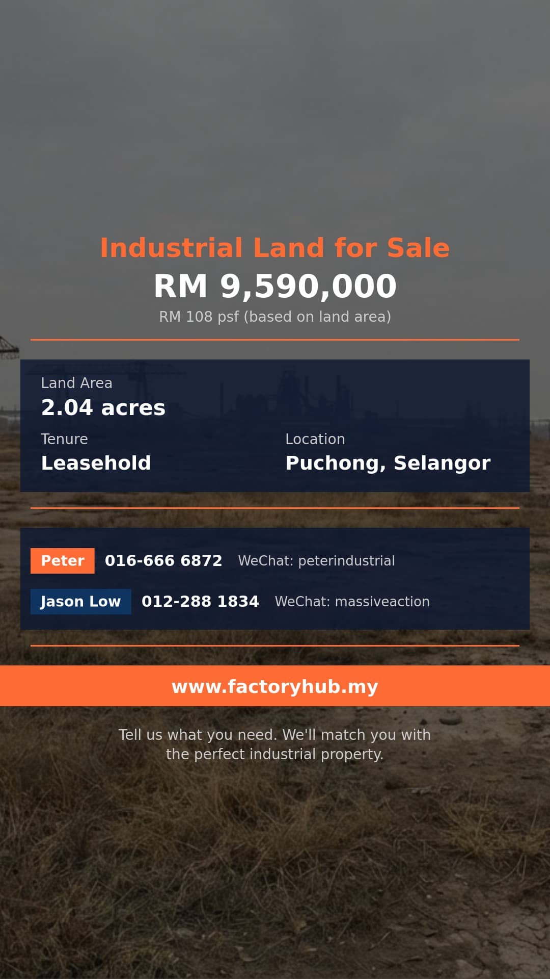Land For Sale - 16 Sierra, Puchong Industrial Land for Sale – RM9.59M 2.04acres - Puchong, Selangor Land For Sale - 16 Sierra, Puchong Industrial Land for Sale – RM9.59M 2.04acres - Puchong, Selangor