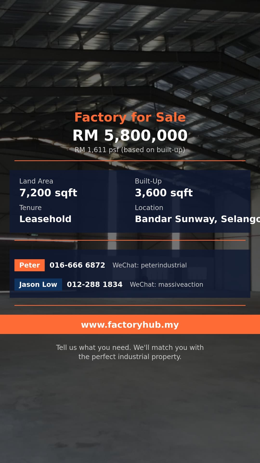 Factory For Sale - RM5.8M Semi-D Factory for Sale in Bandar Sunway – 3600sf - Bandar Sunway, Selangor Factory For Sale - RM5.8M Semi-D Factory for Sale in Bandar Sunway – 3600sf - Bandar Sunway, Selangor