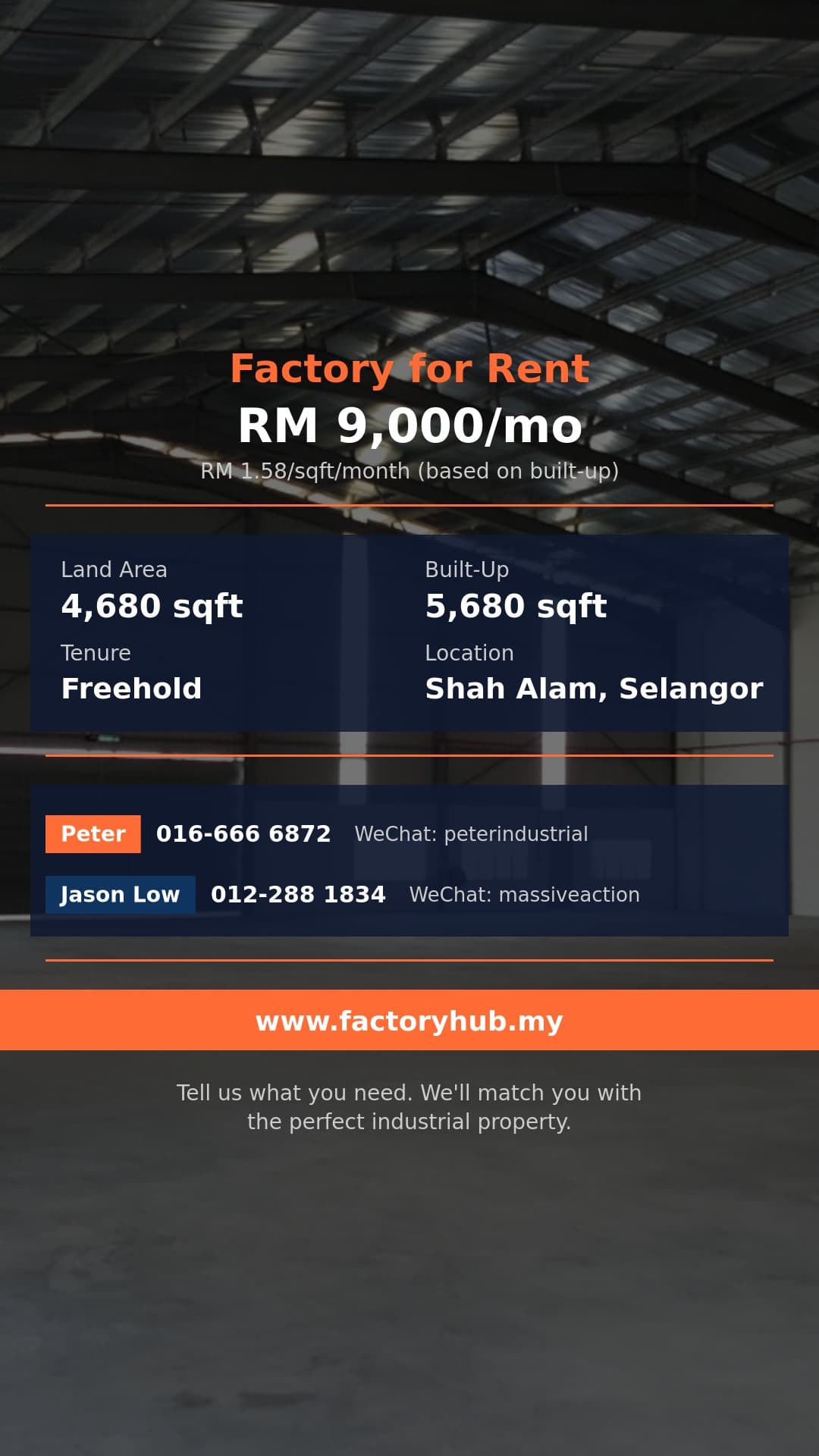 Factory For Rent - Terrace Factory for Rent in Seksyen 27 – RM9K/mo 5680sf - Shah Alam, Selangor Factory For Rent - Terrace Factory for Rent in Seksyen 27 – RM9K/mo 5680sf - Shah Alam, Selangor