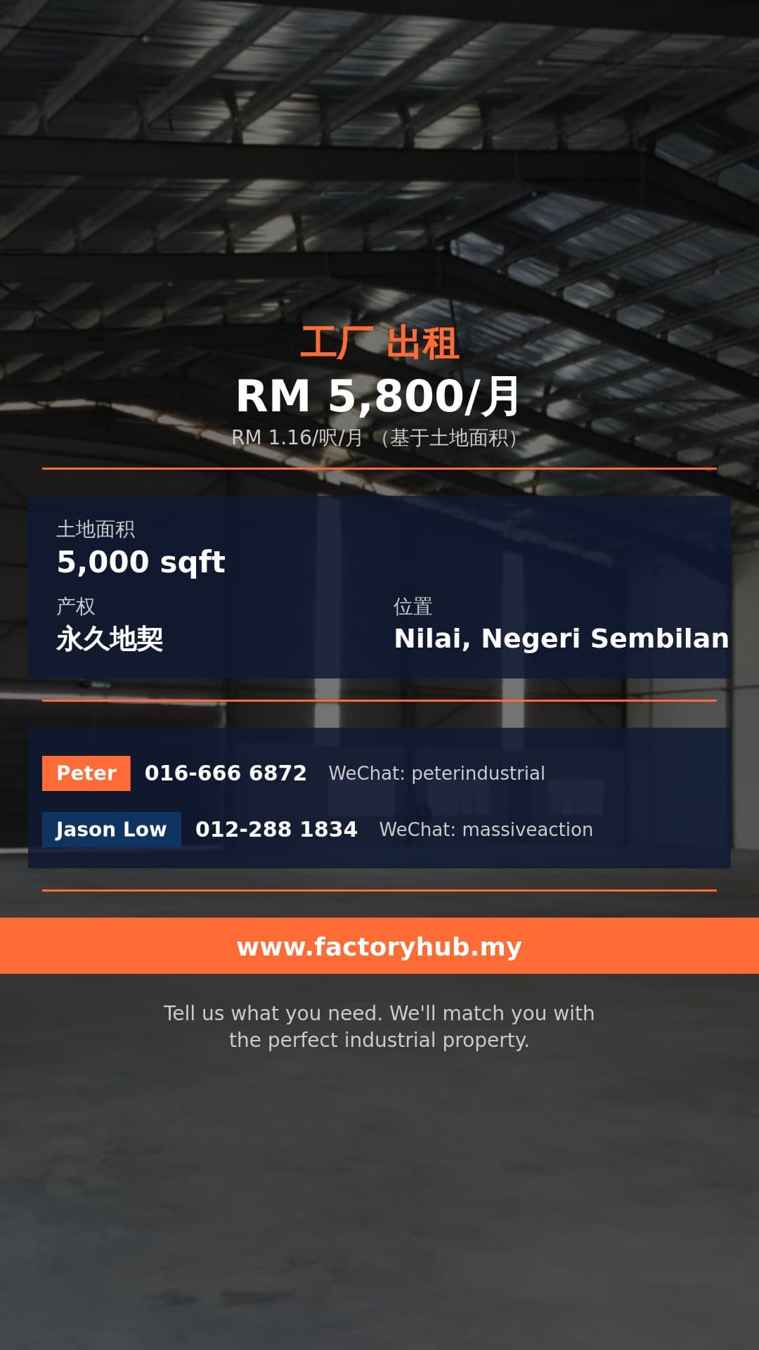 工厂 出租 - 森美兰Nilai Arab Malaysian半独立式工厂出租 – RM5.8K/月 5000呎 - Nilai, Negeri Sembilan 工厂 出租 - 森美兰Nilai Arab Malaysian半独立式工厂出租 – RM5.8K/月 5000呎 - Nilai, Negeri Sembilan