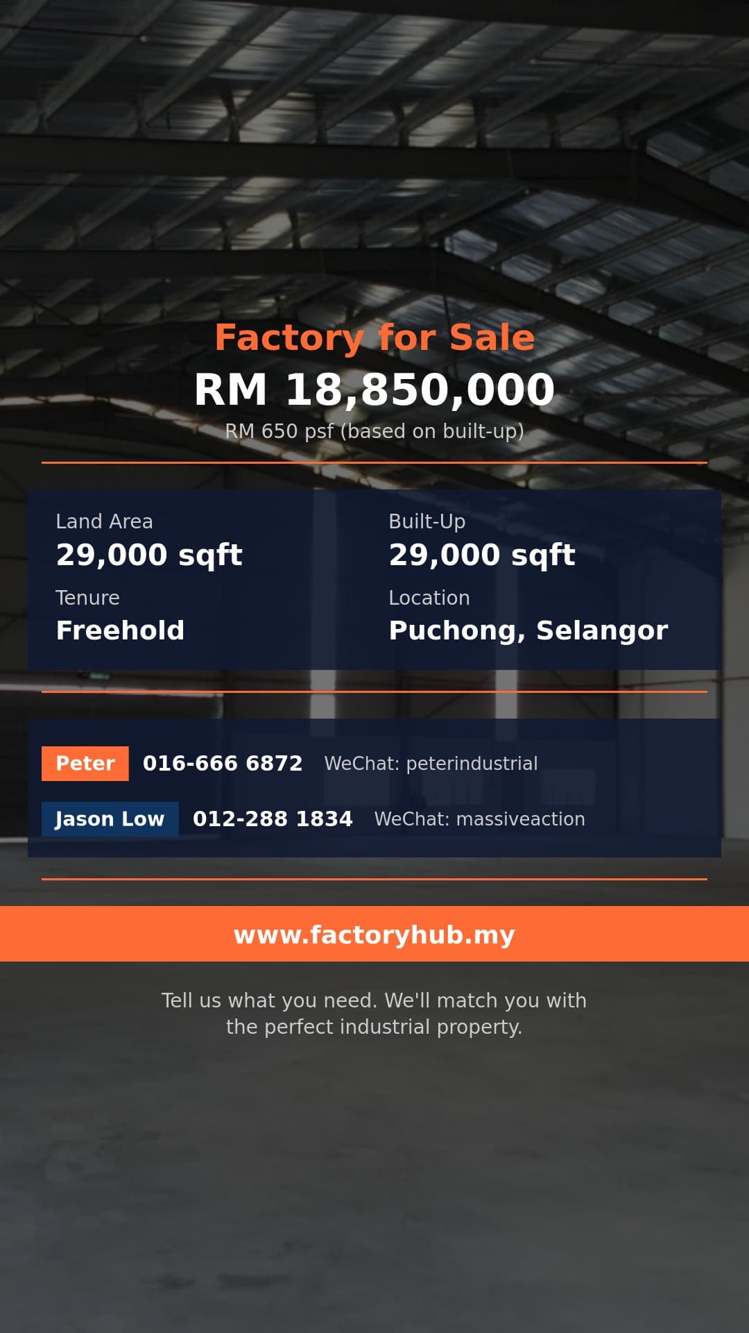 Factory For Sale - 29,000 sqft Detached Factory for Sale in Puchong Jaya - Puchong, Selangor Factory For Sale - 29,000 sqft Detached Factory for Sale in Puchong Jaya - Puchong, Selangor