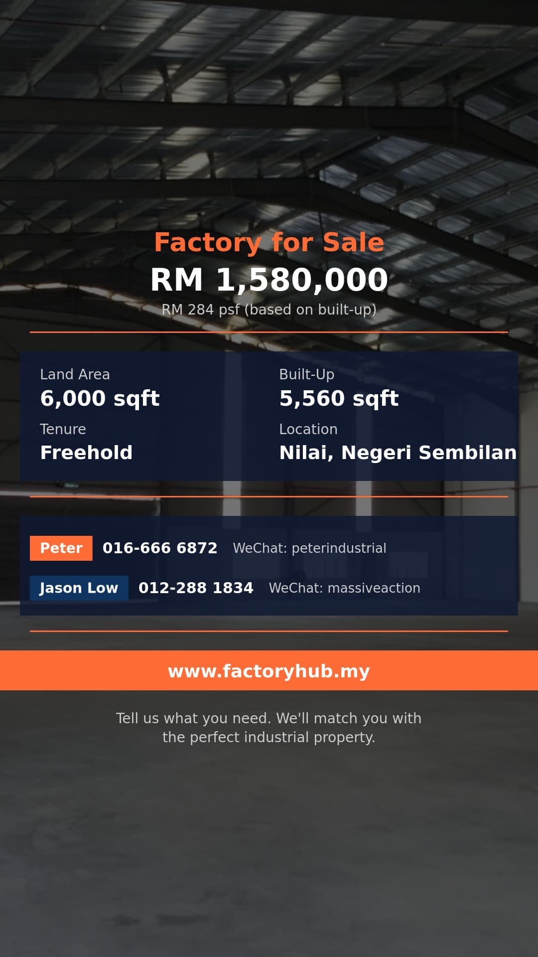 Factory For Sale - RM1.58M Freehold Terrace Factory for Sale in Nilai 3 – 6000sf - Nilai, Negeri Sembilan Factory For Sale - RM1.58M Freehold Terrace Factory for Sale in Nilai 3 – 6000sf - Nilai, Negeri Sembilan