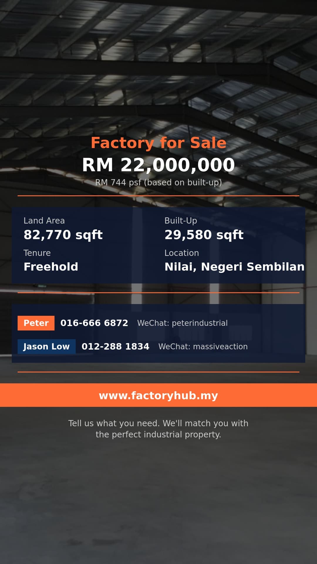 Factory For Sale - RM22M Freehold 3-Storey Detached Factory for Sale in XME Industrial Park – 29580sf - Nilai, Negeri Sembilan Factory For Sale - RM22M Freehold 3-Storey Detached Factory for Sale in XME Industrial Park – 29580sf - Nilai, Negeri Sembilan