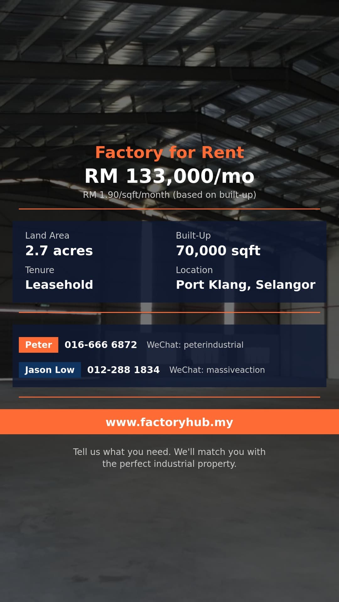 Factory For Rent - Factory for Rent in Port Klang, Selangor - 70,000 sqft - Port Klang, Selangor Factory For Rent - Factory for Rent in Port Klang, Selangor - 70,000 sqft - Port Klang, Selangor