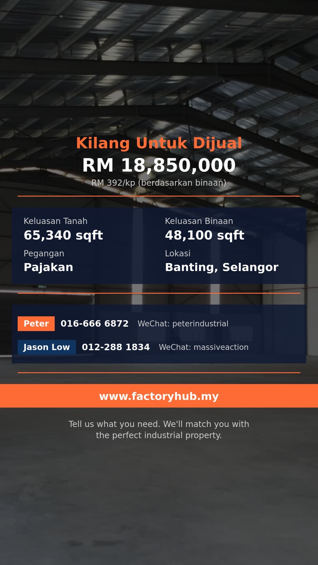 Kilang Untuk Dijual - Kilang Semi-D Untuk Dijual di Banting, Selangor - Banting, Selangor Kilang Untuk Dijual - Kilang Semi-D Untuk Dijual di Banting, Selangor - Banting, Selangor