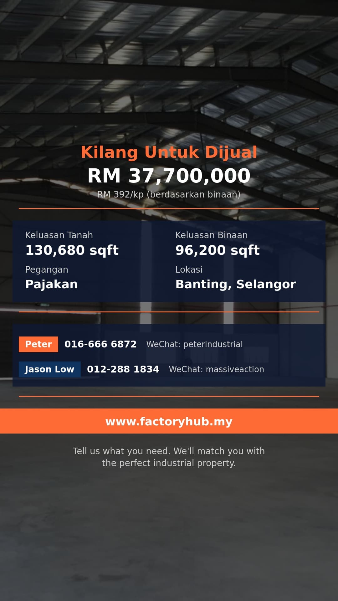 Kilang Untuk Dijual - Kilang Berasingan Untuk Dijual di Kawasan Perindustrian Olak Lempit, Banting - Banting, Selangor Kilang Untuk Dijual - Kilang Berasingan Untuk Dijual di Kawasan Perindustrian Olak Lempit, Banting - Banting, Selangor